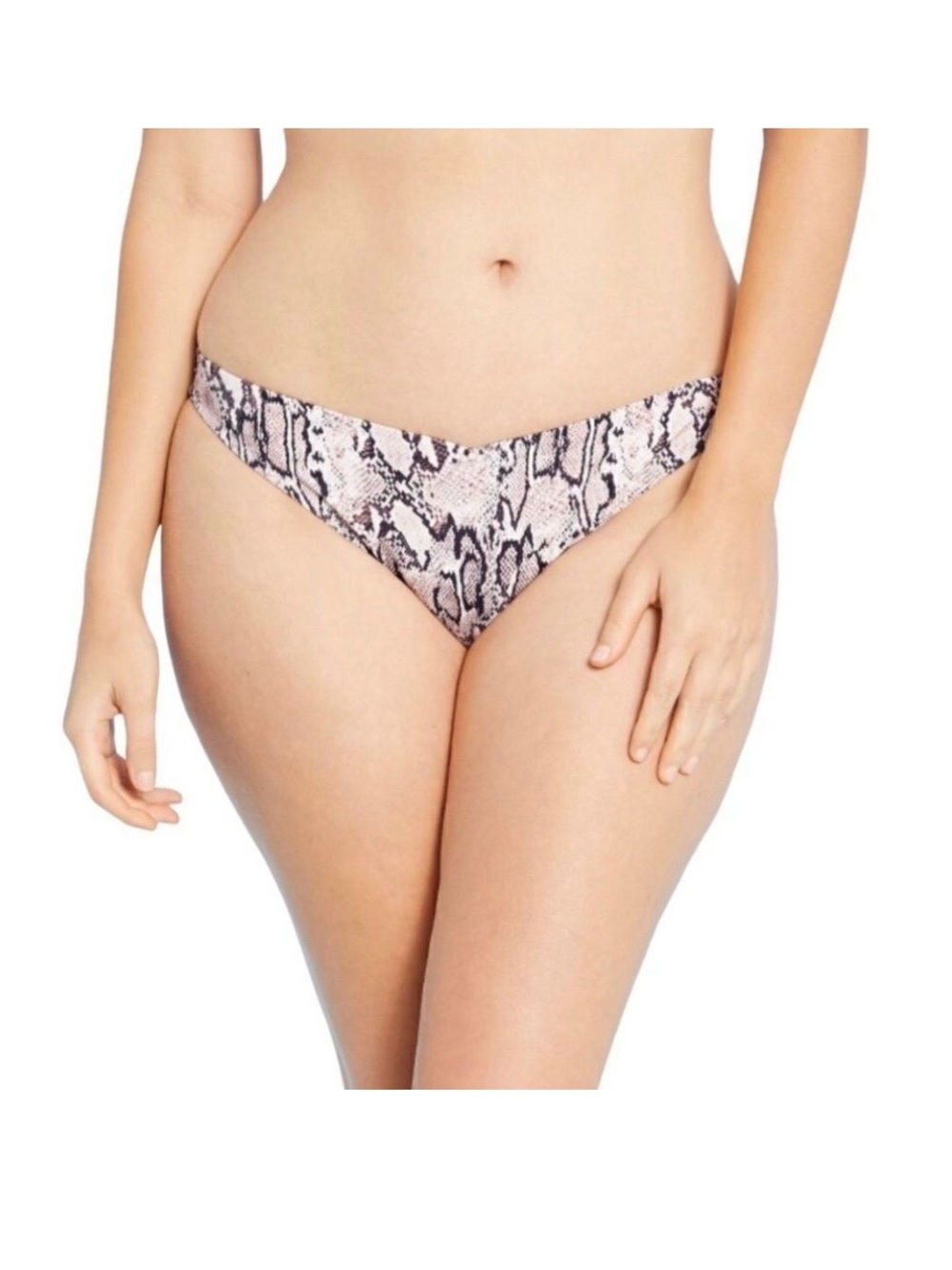 Shade & Shore Pink Snakeskin V-Front Bikini Brief